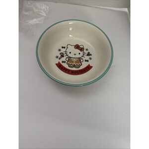 Hello Kitty Christmas Gingerbread  6" Rare  Anti-Skid Bottom Pet  Bowl NEW